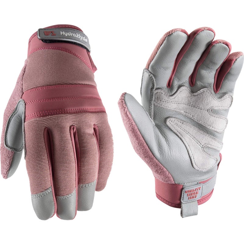 Wells Lamont Women's HydraHyde Water-Resistant Leather Palm Hybrid Work Gardening Gloves, Medium (7873M) - Image 1